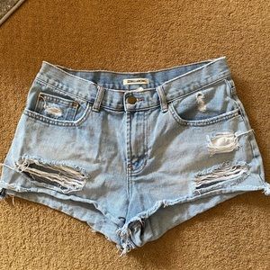 Billabong High Waisted vintage distressed blue denim shorts Size 28